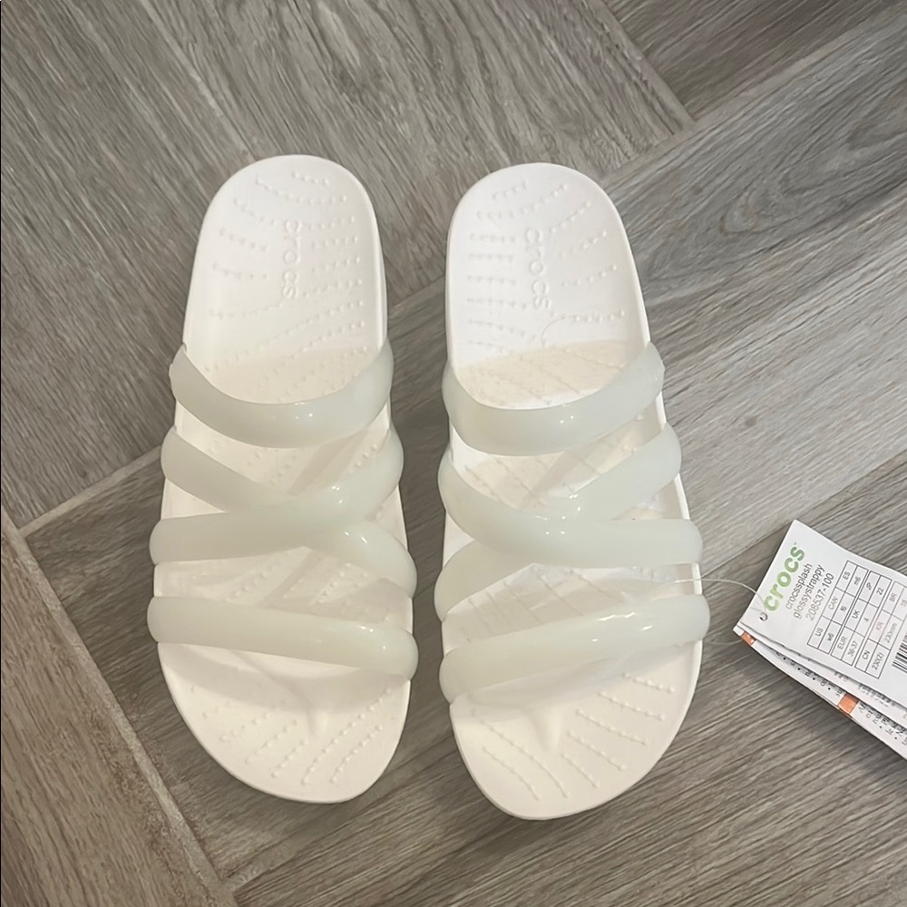Crocs Women's White Slide Sandals